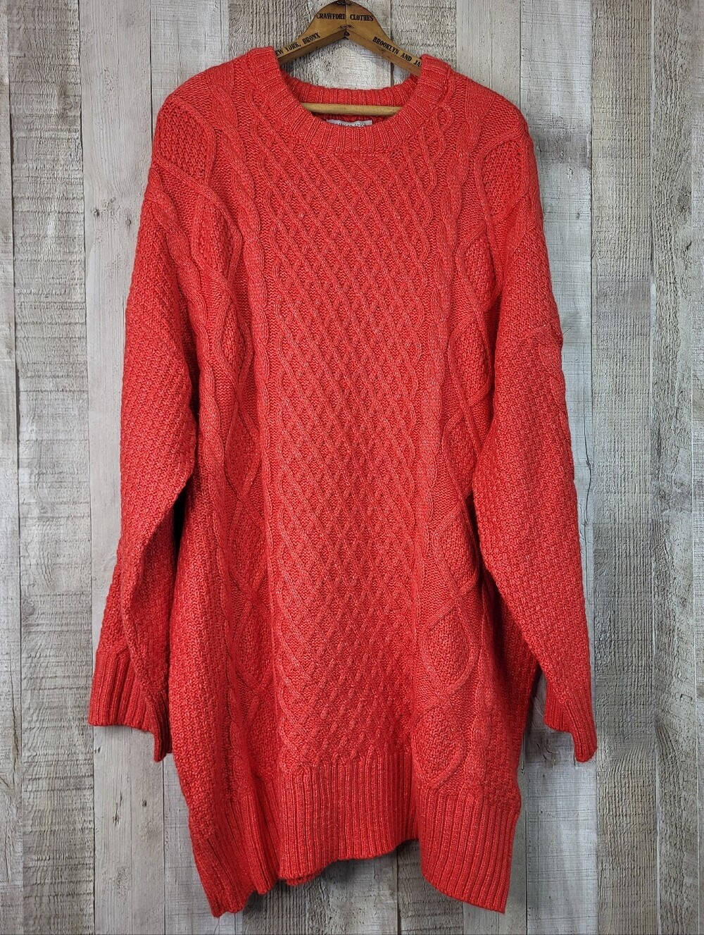 American Eagle Outfitters Coral Cable Knit Crewneck Sweater Dress. XL